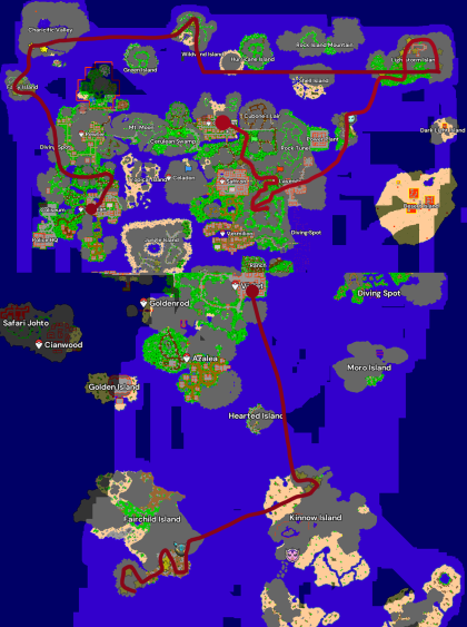 Rota de Coleta — Kanto/Johto