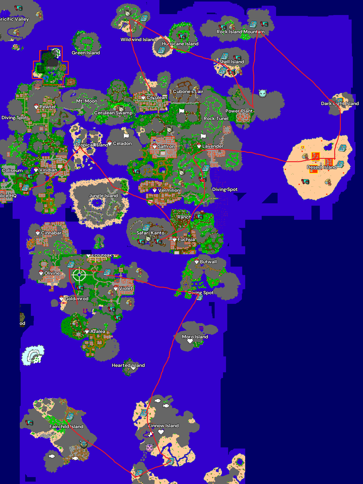 Rota de Coleta — Kanto/Johto